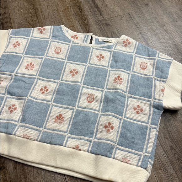 Belle Chiara • Patchwork Organic Cotton Granny Core Short Sleeve Sweater - Picture 3 of 10